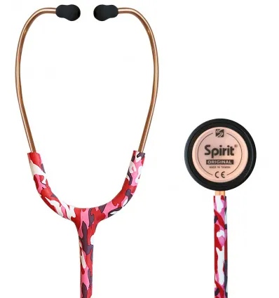 Stetoskop Internistyczny SPIRIT CK-S601PF Rose Gold Satin Camouflage Majestic Series Adult Dual Head