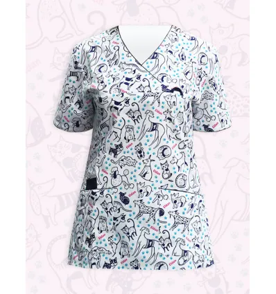 Bluza medyczna Ania krótki rękaw