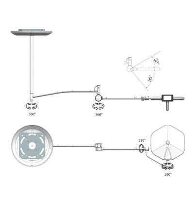 Lampa zabiegowo-operacyjna S300 sufitowa