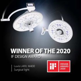 Lampa operacyjna dwuczaszowa bezcieniowa L400DC sufitowa