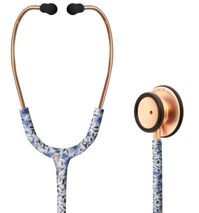 Stetoskop Internistyczny SPIRIT CK-S601PF Rose Gold Satin Blue Garden Majestic Series Adult Dual Head