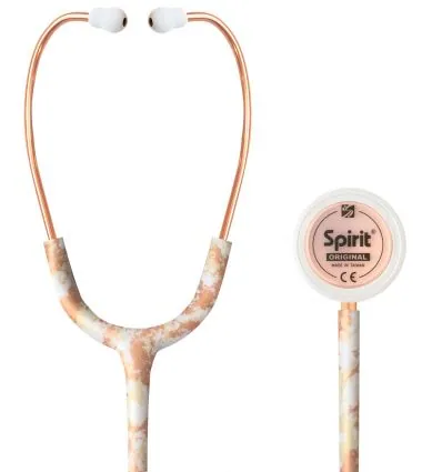 Stetoskop Internistyczny SPIRIT CK-S601PF Rose Gold Satin Golden Marble Majestic Series Adult Dual Head