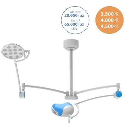 Lampa Bezcieniowa LED Zabiegowo-Operacyjna Dwuczaszowa Sufitowa IGLUX+  IG-65+DC