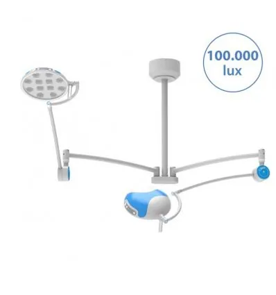 Lampa LED 200.000 LUX zabiegowo-operacyjna dwuczaszowa IGLUX IG-100DC sufitowa