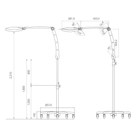 Lampa zabiegowo-operacyjna bezcieniowa E100W przejezdna