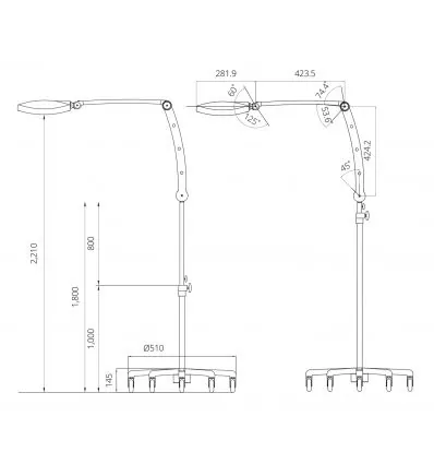 Lampa zabiegowo-operacyjna bezcieniowa E100W przejezdna