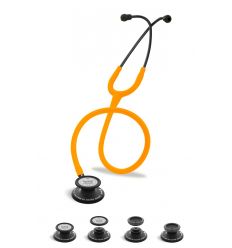 Stetoskop Internistyczno-Pediatryczny SPIRIT CK-SS601CPF Black Edition wszystko w jednym z pomarańczowym neonowym drenem
