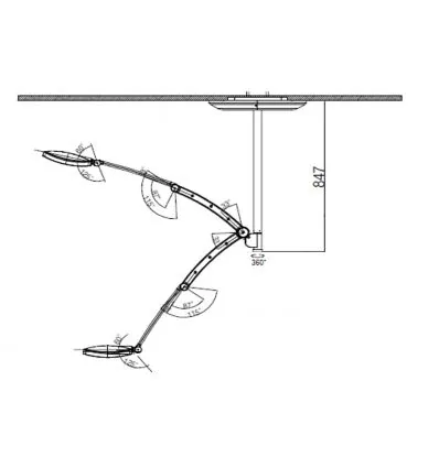 Lampa zabiegowo-operacyjna bezcieniowa E100W sufitowa