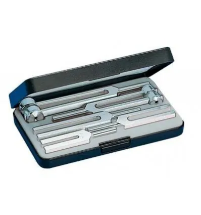 Zestaw III stroików laryngologicznych aluminiowych Riester (5 szt. 128 Hz - 2048 Hz + pudełko)