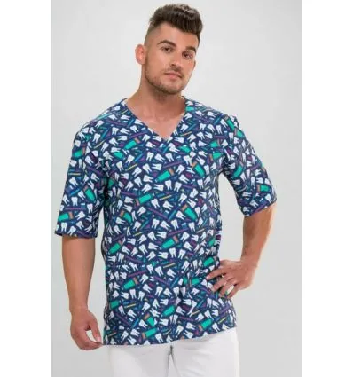 Bluza medyczna Krzysztof krótki rękaw