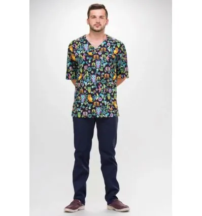 Bluza medyczna Krzysztof krótki rękaw