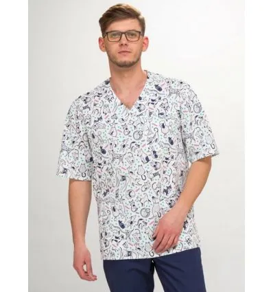 Bluza medyczna Krzysztof krótki rękaw