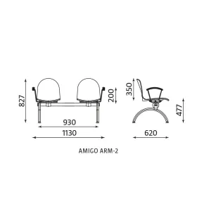 Krzesło do poczekalni AMIGO ARM-2