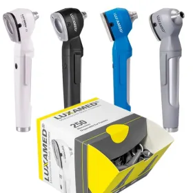 Otoskop Luxamed LuxaScope Auris LED-RING - zasilanie akumulatorowe USB i komplet 250 szt wzierników do otoskopu