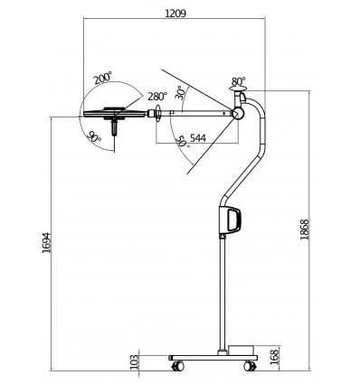 Lampa zabiegowo-operacyjna bezcieniowa S250W przejezdna