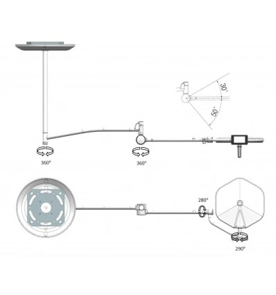 Lampa zabiegowo-operacyjna bezcieniowa S250W sufitowa
