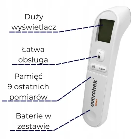 Termometr bezdotykowy medyczny na podczerwień Everchek Smart