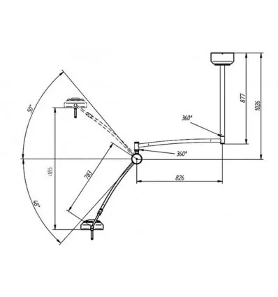 Lampa Bezcieniowa Zabiegowo-Diagnostyczna LED sufitowa L21-25T