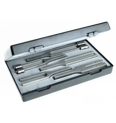 Zestaw II stroików laryngologicznych stalowych Riester (5 szt. 128 Hz - 2048 Hz + pudełko)