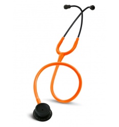 Stetoskop Internistyczny SPIRIT CK-601CPF Majestic Series Adult Dual Head BLACK EDITION z pomarańczowym drenem