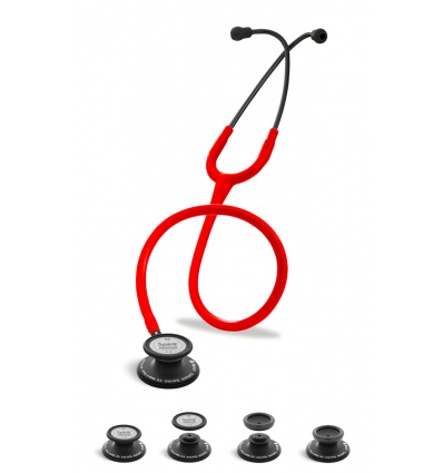 Stetoskop Internistyczno-Pediatryczny SPIRIT CK-SS601CPF Black Edition wszystko w jednym z czerwonym drenem