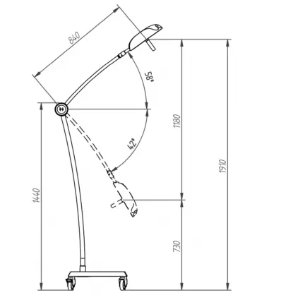 Lampa zabiegowo-operacyjna 100.000 LUX przejezdna IGLUX IG-100M